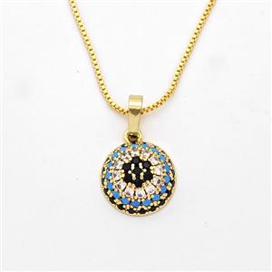 Copper Necklace Micro Pave Zirconia Flower Gold Plated, approx 12mm, 1mm, 42-45cm length [FD16335]