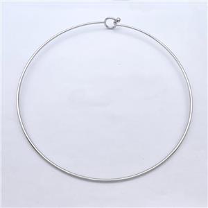 Copper Wire Collar Necklace Platinum Plated, approx 2mm, 15cm dia [FD16368]