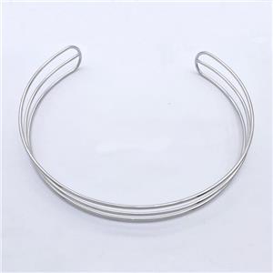 Copper Wire Collar Necklace Platinum Plated, approx 20mm, 2mm, 15cm dia [FD16370]
