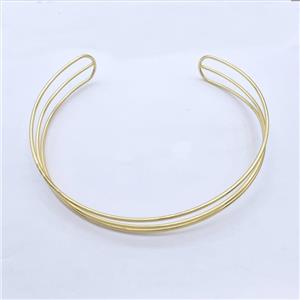 Copper Wire Collar Necklace Gold Plated, approx 20mm, 2mm, 15cm dia [FD16371]