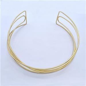Copper Wire Collar Necklace Gold Plated, approx 40mm, 2mm, 15cm dia [FD16373]