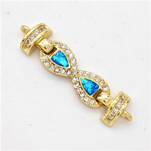 Copper Connector Pave Fire Opal Zirconia Infinity 18K Gold Plated, approx 8-25mm [FD16403]