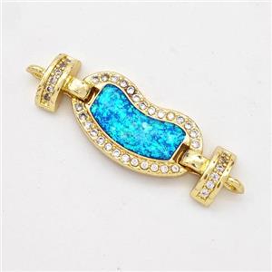 Copper Connector Pave Fire Opal Zirconia 18K Gold Plated, approx 10-18mm, 25mm [FD16409]