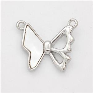 Copper Butterfly Pendant 2loops Platinum Plated, approx 14-15mm [FD16426]