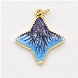 Copper Star Pendant Painted 18K Gold Plated, approx 17.5mm [FD16480]