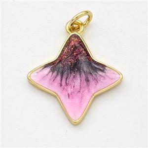 Copper Star Pendant Painted 18K Gold Plated, approx 17.5mm [FD16482]