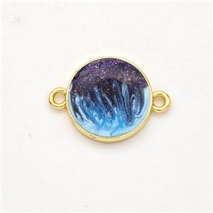 Copper Circle Connector Painted 18K Gold Plated, approx 12mm [FD16517]