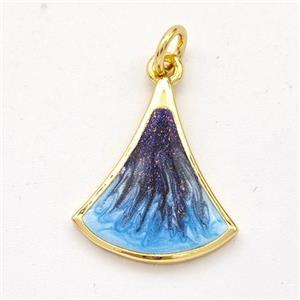 Copper Leaf Pendant Painted 18K Gold Plated, approx 15.5-18mm [FD16538]