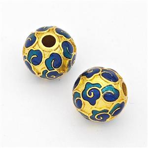 Copper Round Beads Painted Gold Plated, approx 10mm [FD17123]