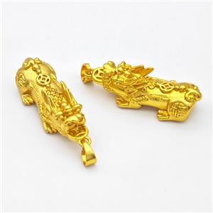 Copper Pixiu Charms Pendant Gold Plated, approx 15-36mm [FD17156]