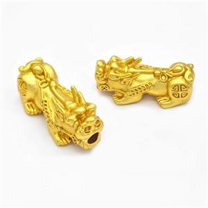 Copper Pixiu Charms Beads Large Hole Gold Plated, approx 16-35mm, 4mm hole [FD17158]