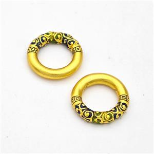 Copper Circle Connector Painted Gold Plated, approx 13.5mm [FD17161]