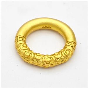 Copper Circle Connector Matte Gold Plated, approx 19mm [FD17164]