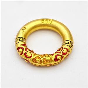 Copper Circle Connector Painted Gold Plated, approx 19mm [FD17166]