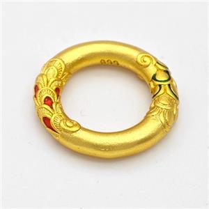 Copper Circle Connector Painted Gold Plated, approx 20mm [FD17168]