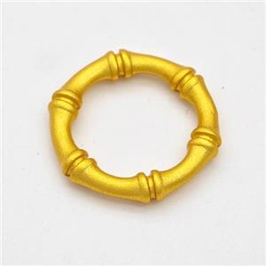 Copper Circle Connector Bamboo Gold Plated, approx 18mm [FD17171]