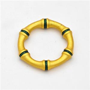 Copper Circle Connector Painted Bamboo Gold Plated, approx 18mm [FD17172]
