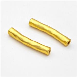 Copper Tube Beads Curving Gold Plated, approx 5-28mm [FD17176]
