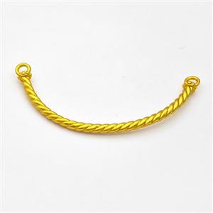 Copper Connector Curving Stick Bracelet Bar Half Bangle Gold Plated, approx 3mm, 60mm [FD17190]