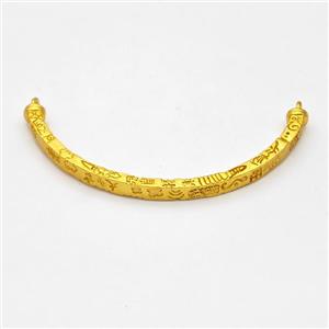 Copper Connector Curving Stick Bracelet Bar Half Bangle Gold Plated, approx 4mm, 60mm [FD17192]