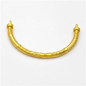 Copper Connector Curving Stick Bracelet Bar Half Bangle Gold Plated, approx 4.5mm, 60mm [FD17193]