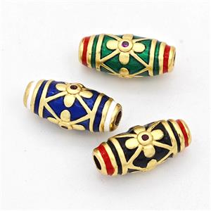 Copper Rice Beads Enamel Gold Plated Mixed, approx 6-13mm [FD17207]