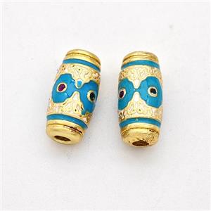 Copper Rice Beads Pave Zirconia Painted Gold Plated, approx 6-12mm [FD17213]
