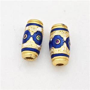 Copper Rice Beads Pave Zirconia Painted Gold Plated, approx 6-12mm [FD17214]