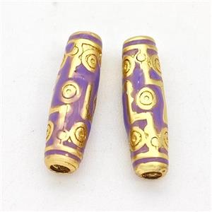 Copper Rice Beads Lavender Enamel Gold Plated, approx 4.5-15.5mm [FD17230]