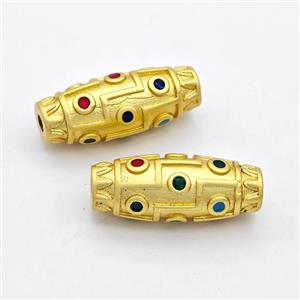Copper Rice Beads Painted Gold Plated, approx 11-27mm [FD17259]