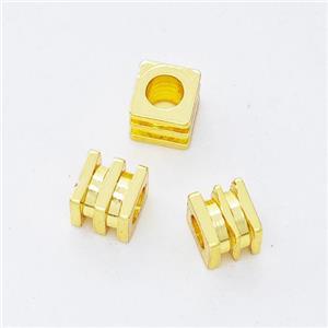 Copper Cube Beads Gold Plated, approx 4x4mm [FD17275-4MM]