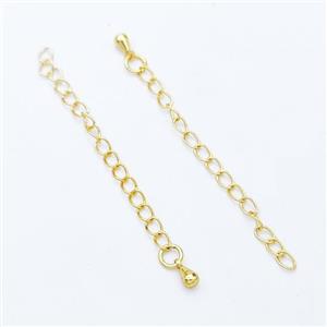 Copper Necklace Extender Gold Plated, approx 3x4mm, 50mm length [FD17305]