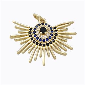 Copper Eye Pendant Pave Zirconia Gold Plated, approx 20-25mm [FD17347]