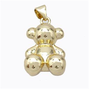 Copper Bear Pendant Hollow Gold Plated, approx 14-18mm [FD17354]