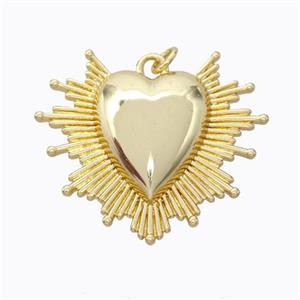 Copper Heart Pendant Gold Plated, approx 30-34mm [FD17359]