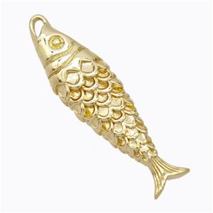 Copper Fish Pendant Hollow Gold Plated, approx 10-38mm [FD17360]