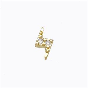 Copper Lightning Beads Pave Zirconia Without Hole Gold Plated, approx 5-6mm [FD17379]