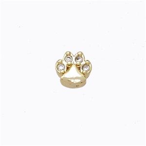Copper Paws Beads Pave Zirconia Without Hole Gold Plated, approx 5-6mm [FD17385]
