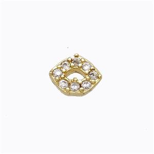 Copper Lips Beads Pave Zirconia Without Hole Gold Plated, approx 5-6mm [FD17386]