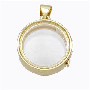 Copper Circle Locket Pendant Gold Plated, approx 18mm [FD17390]