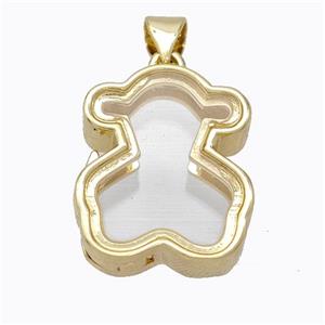 Copper Bear Locket Pendant Gold Plated, approx 16-20mm [FD17392]