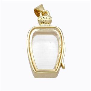 Copper Bottle Locket Pendant Gold Plated, approx 13-22mm [FD17393]