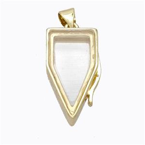 Copper Bullet Locket Pendant Gold Plated, approx 13-22mm [FD17394]