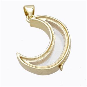 Copper Moon Locket Pendant Gold Plated, approx 17-32mm [FD17398]