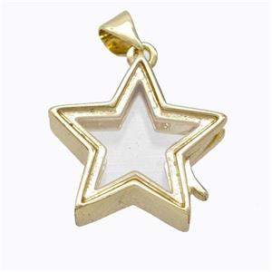 Copper Star Locket Pendant Gold Plated, approx 20mm [FD17399]