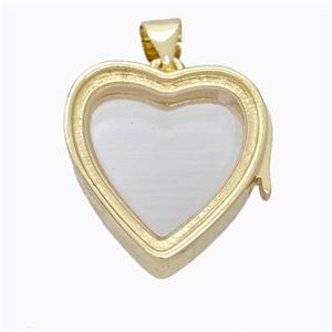 Copper Heart Locket Pendant Gold Plated, approx 19mm [FD17401]
