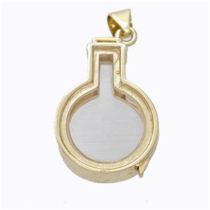 Copper Flagon Locket Pendant Gold Plated, approx 16-23mm [FD17402]