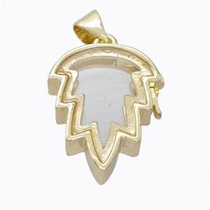Copper Leaf Locket Pendant Gold Plated, approx 16-20mm [FD17403]
