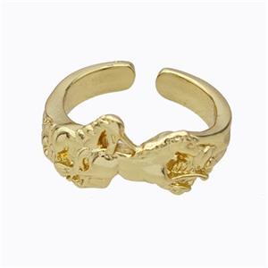 Copper Horse Ring Pegasus Gold Plated, approx 11mm, 18mm dia [FD17420]