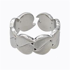 Copper Leaf Rings Platinum Plated, approx 9mm, 18mm dia [FD17422]